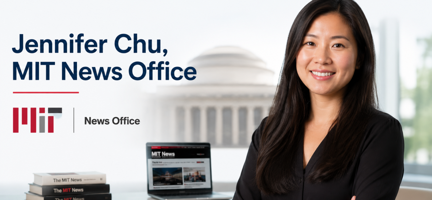 Jennifer Chu, MIT News Office writer in an editorial-style MIT News setting