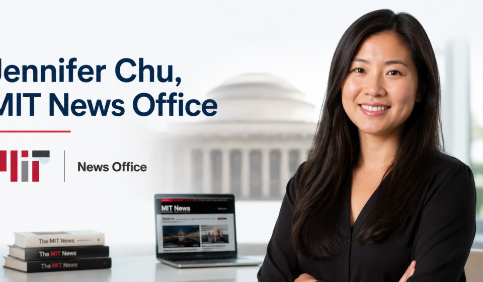 Jennifer Chu, MIT News Office writer in an editorial-style MIT News setting